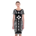 Spider Web Cross Classic Short Sleeve Midi Dress