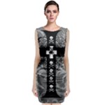 Spider Web Cross Sleeveless Velvet Midi Dress