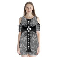 Spider Web Cross Shoulder Cutout Velvet One Piece from ArtsNow.com