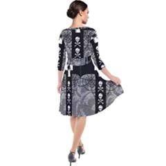 Quarter Sleeve Waist Band Dress 