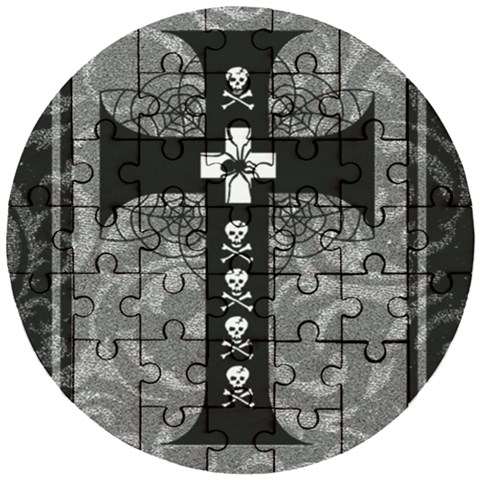 Spider Web Cross Wooden Puzzle Round from ArtsNow.com