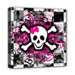 Splatter Girly Skull Mini Canvas 8  x 8  (Stretched)