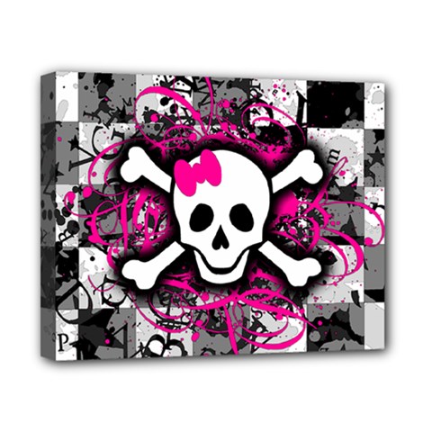 Splatter Girly Skull Canvas 10  x 8  (Stretched) from ArtsNow.com