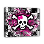 Splatter Girly Skull Canvas 10  x 8  (Stretched)