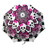 Splatter Girly Skull Folding Umbrella