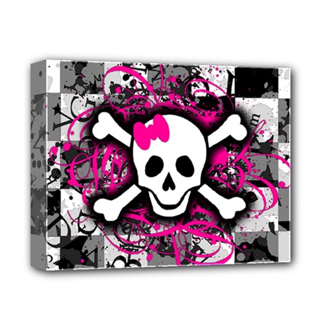 Splatter Girly Skull Deluxe Canvas 14  x 11  (Stretched) from ArtsNow.com