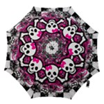 Splatter Girly Skull Hook Handle Umbrella (Medium)
