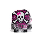 Splatter Girly Skull Drawstring Pouch (Medium)