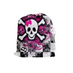 Splatter Girly Skull Drawstring Pouch (Large)