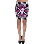 Splatter Girly Skull Bodycon Skirt