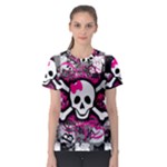 Splatter Girly Skull Women s Sport Mesh Tee