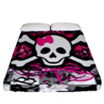 Splatter Girly Skull Fitted Sheet (Queen Size)