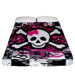 Splatter Girly Skull Fitted Sheet (California King Size)