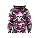 Splatter Girly Skull Kids  Pullover Hoodie