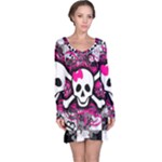 Splatter Girly Skull Long Sleeve Nightdress