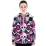 Splatter Girly Skull Women s Zipper Hoodie