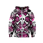 Splatter Girly Skull Kids  Zipper Hoodie