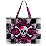 Splatter Girly Skull Zipper Mini Tote Bag