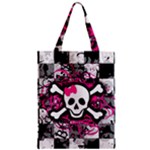 Splatter Girly Skull Zipper Classic Tote Bag