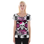 Splatter Girly Skull Cap Sleeve Top