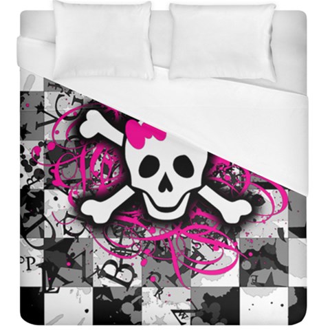 Splatter Girly Skull Duvet Cover (King Size) from ArtsNow.com