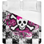 Splatter Girly Skull Duvet Cover (King Size)