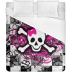 Splatter Girly Skull Duvet Cover (California King Size)