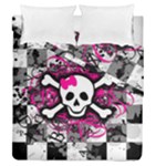 Splatter Girly Skull Duvet Cover Double Side (Queen Size)