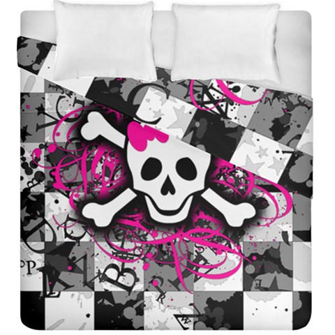 Splatter Girly Skull Duvet Cover Double Side (King Size) from ArtsNow.com