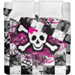 Splatter Girly Skull Duvet Cover Double Side (King Size)