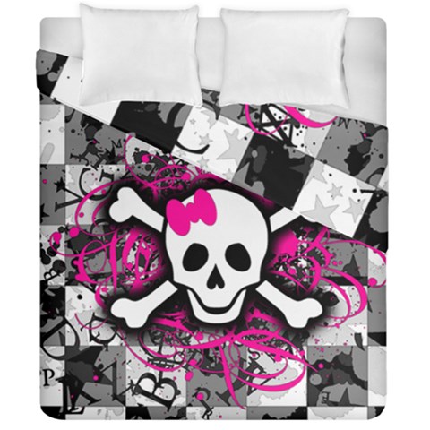 Splatter Girly Skull Duvet Cover Double Side (California King Size) from ArtsNow.com