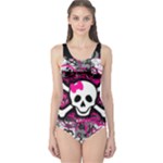 Splatter Girly Skull One Piece Swimsuit