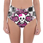 Splatter Girly Skull Reversible High-Waist Bikini Bottoms