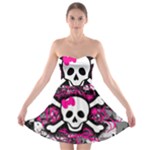 Splatter Girly Skull Strapless Bra Top Dress