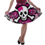 Splatter Girly Skull A-line Skater Skirt