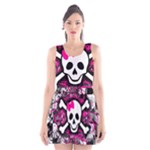 Splatter Girly Skull Scoop Neck Skater Dress