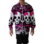 Splatter Girly Skull Kids  Hooded Windbreaker