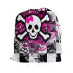 Splatter Girly Skull Drawstring Pouch (XXL)