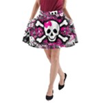 Splatter Girly Skull A-Line Pocket Skirt