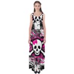 Splatter Girly Skull Empire Waist Maxi Dress