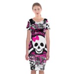 Splatter Girly Skull Classic Short Sleeve Midi Dress