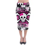 Splatter Girly Skull Midi Pencil Skirt