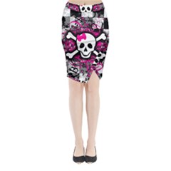 Splatter Girly Skull Midi Wrap Pencil Skirt from ArtsNow.com