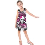 Splatter Girly Skull Kids  Sleeveless Dress