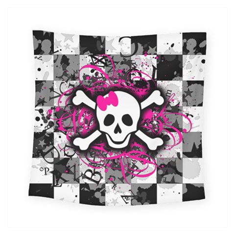 Splatter Girly Skull Square Tapestry (Small) from ArtsNow.com