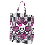 Splatter Girly Skull Giant Grocery Tote