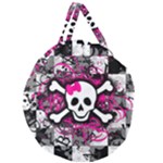 Splatter Girly Skull Giant Round Zipper Tote