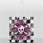 Splatter Girly Skull Full Print Rope Handle Tote (Large)