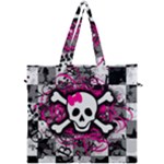 Splatter Girly Skull Canvas Travel Bag