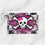 Splatter Girly Skull Canvas Cosmetic Bag (Medium)